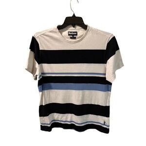 Barbour Reed Striped Tee Shirt T-Shirt 100% Cotton Striped Men's L